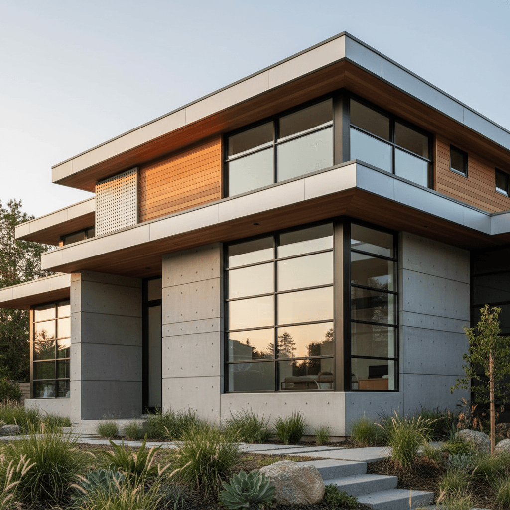 Detalle arquitectónico de vivienda modelo